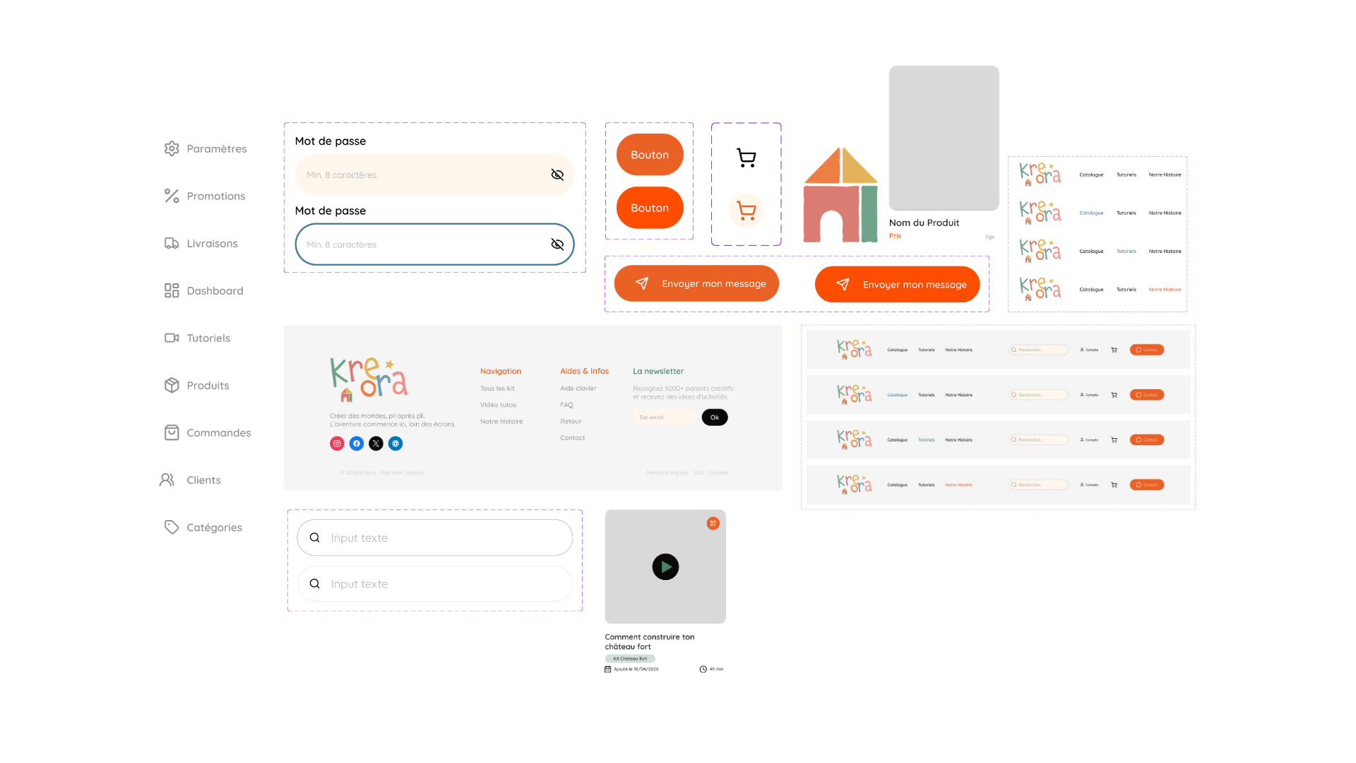 Design system du projet Kreora