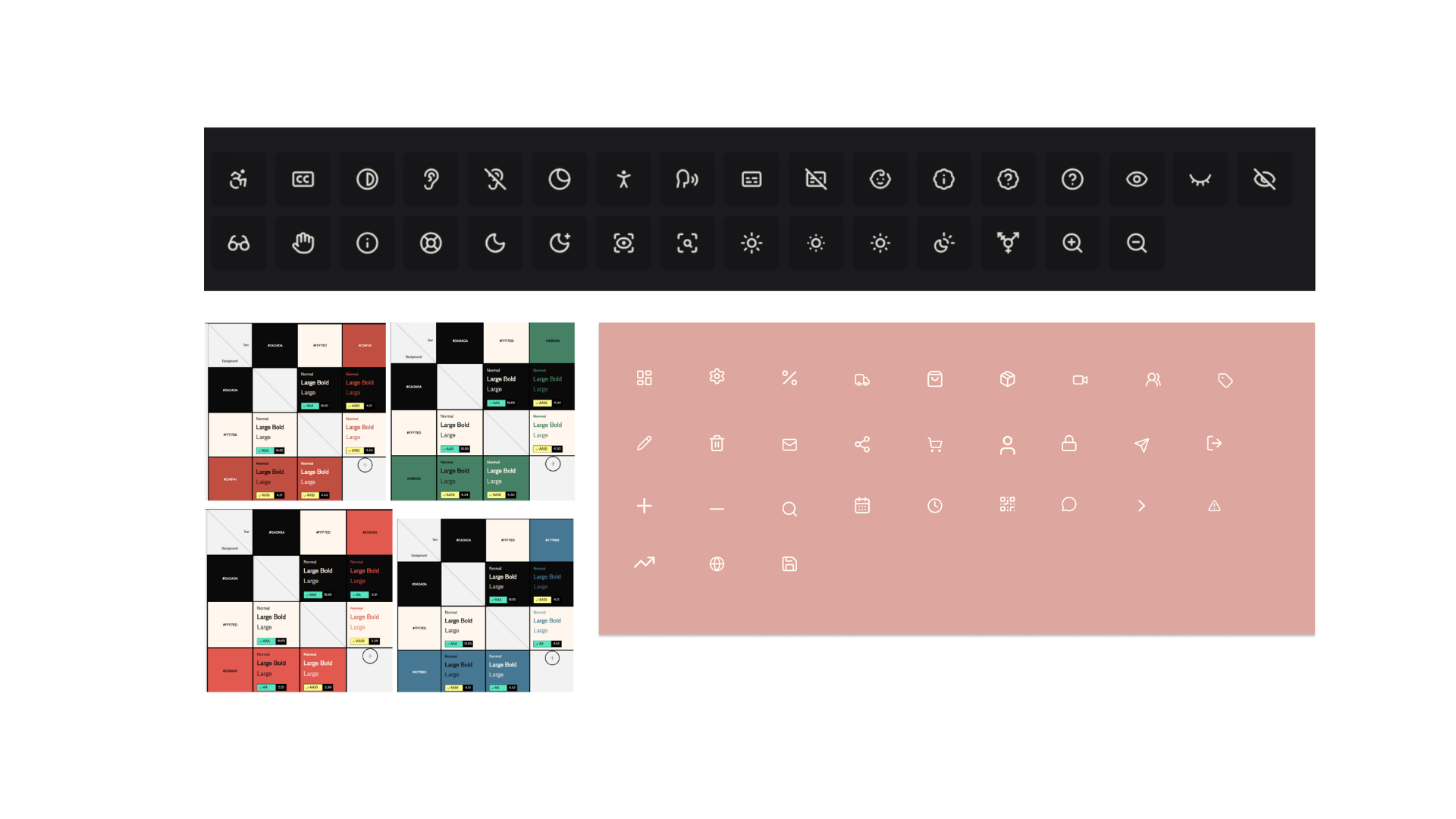 Tests d’accessibilité de la palette et des icônes Kreora